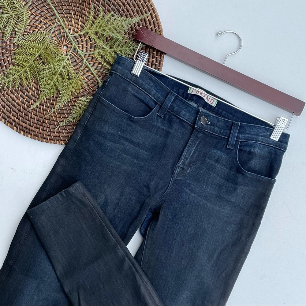 J Brand Womens Jeans Renegade Super Skinny Jeans Dark Wash Waxed Cotton 29